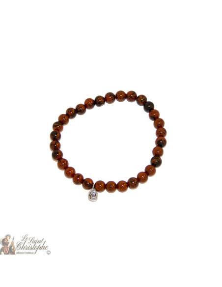 Pulsera de piedra natural Obsidiana caoba