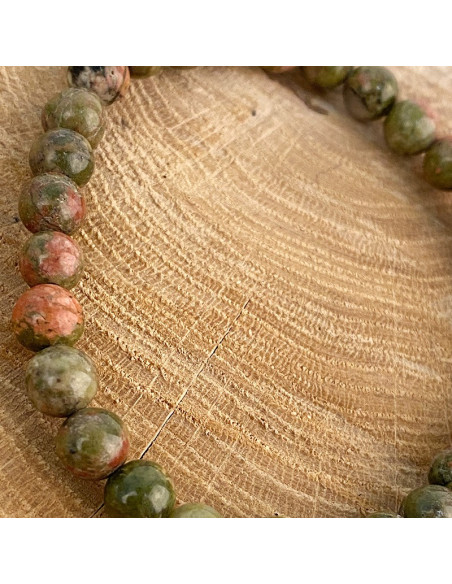 Unakite natural stone bracelet