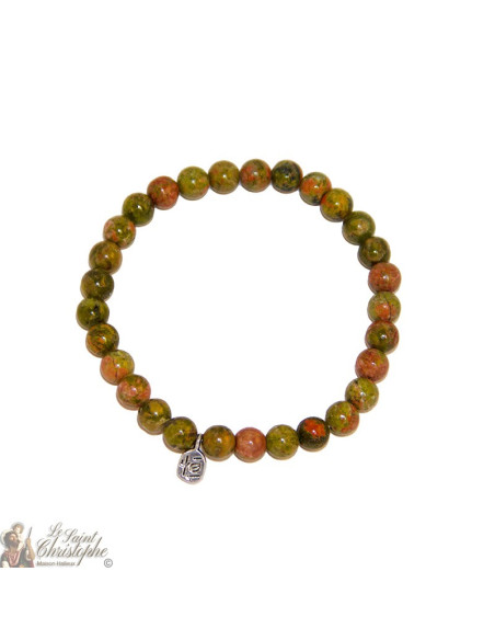 Bracelet en pierre naturelle Unakite