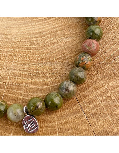 Bracelet en pierre naturelle Unakite