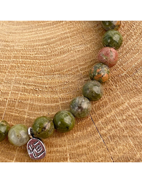Unakite natural stone bracelet