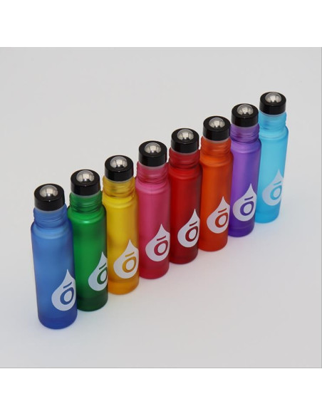Gekleurde gerookt glazen roller fles