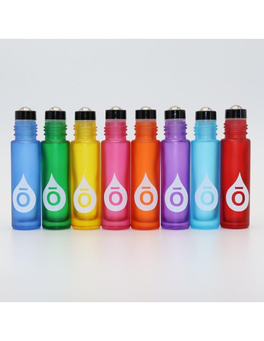 Farbige Rollerflasche aus Rauchglas