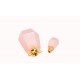 Collier bouteiller de parfum en quartz rose