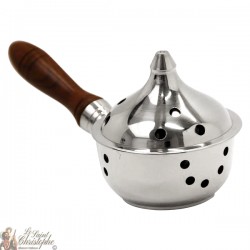 Silver censer with wooden handle