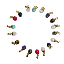 Pendentif en pierre larme facettée - 2 x 12 pierres