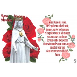 sticker with French  prayer -  Our Lady of the Roses