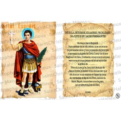 Novene kaars sticker met Frans gebed - Saint Expedit