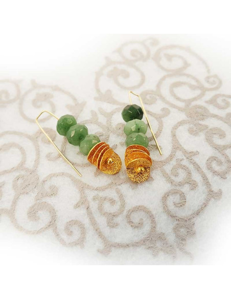 Set of 11 golden seed beads earrings - 11 pairs
