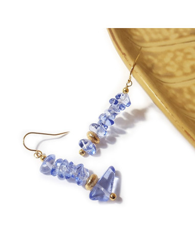 Lot de boucles d'oreilles pendantes rocailles - 11 paires