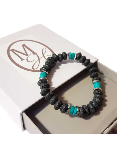 Bracciali in turchese e pietra lavica - Set di 4 pezzi