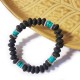 Turquoise and lava stone bracelets - set of 4 pieces