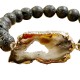 Bracelets en pierre de lave et tranche d'agate - lot de 4 pièces
