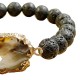 Lava steen en Agaat plak armbanden - Set van 4