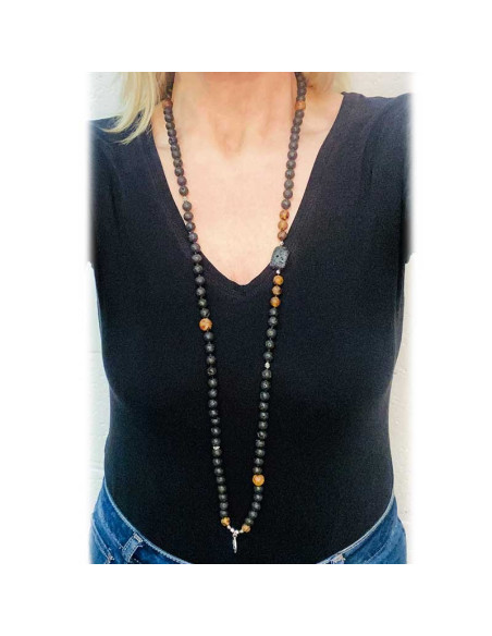 Bracciali in pietra lavica e agata - Set di 4 pezzi