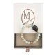 Bracelet ou collier en pierre de lave et agate pendentif lotus - lot de 2 pièces