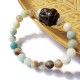 Bracelet tête de Bouddha amazonite et cristal - lot de 4 pièces