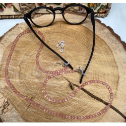 Cordon à lunettes - Quartz rose