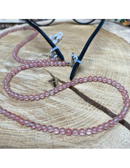 Cordón para gafas - Cuarzo rosa - juego de 5 piezas