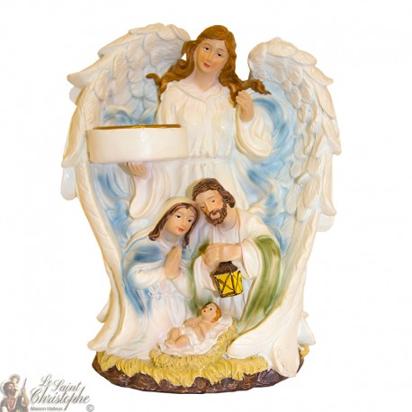 Kerststal engel kandelaar - 19 cm