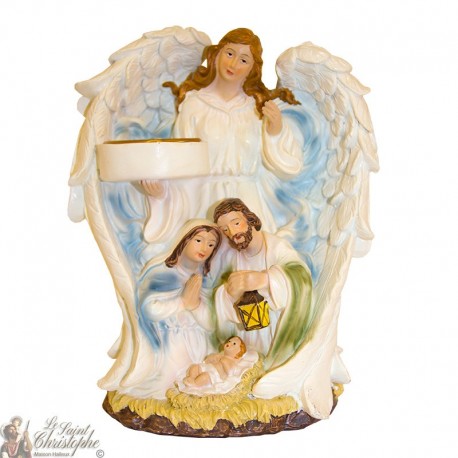 Portavelas Ángel del Belén de Navidad - 19 cm