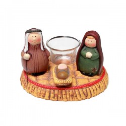 Culla natalizia in terracotta - Portacandela a Tee light