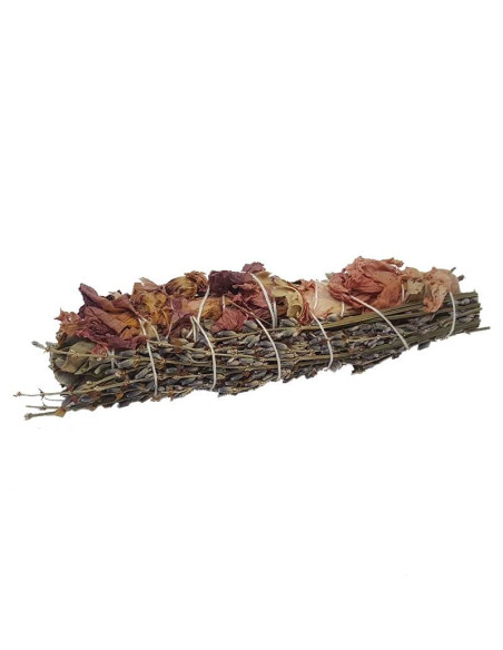 Fagot de sauge avec lavande et fleurs - 12 cm