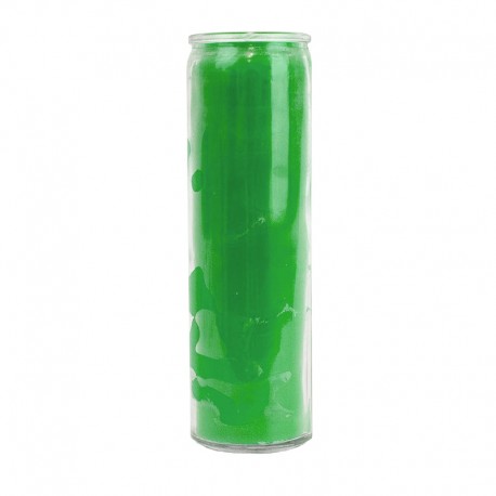 Bougie en verre verte colorée dans la masse