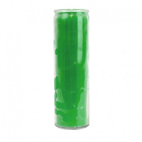 Bougie en verre verte colorée dans la masse