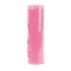Bougie en verre rose colorée dans la masse