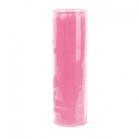 Candela in vetro rosa colorato in massa