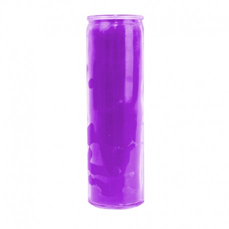 Candle in purple glass colored in the mass