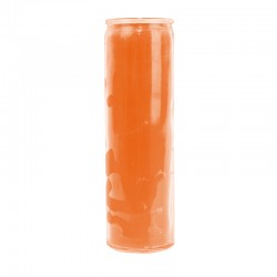 Bougie en verre orange colorée dans la masse