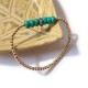 Bracelet à perles dorées et turquoise rondes
