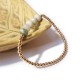 Bracelet à perles dorées et jaspe blanc rond