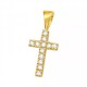 Pendentif croix en argent avec zircon cubique