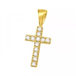 Silver cross pendant with cubic zirconia