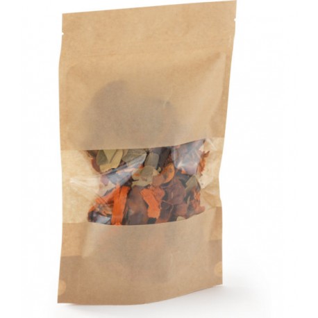 Sachet kraft avec fenêtre transparente 9,8x15,5x5 cm