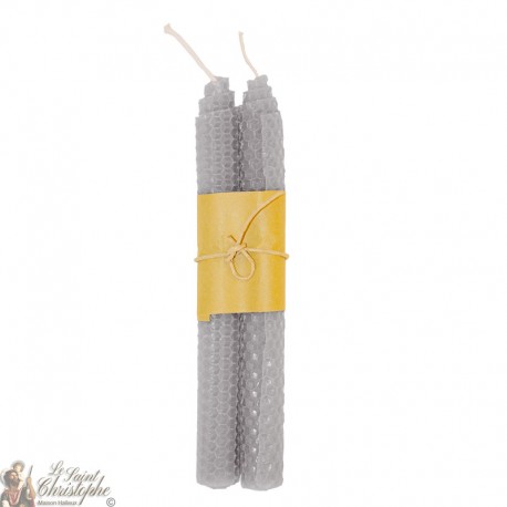 Mass colored wish candles with beehive design - grey pair