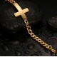 Bracelet avec croix en acier inoxydable pour homme 