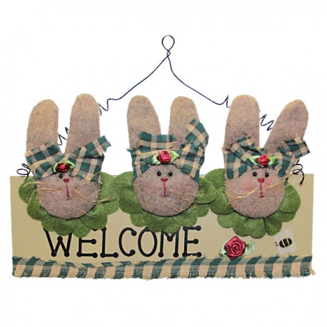 Plaque welcome Petits Lapins