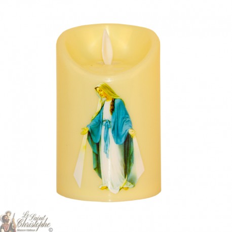 Led candle with flickering flame - Miraculous Virgin