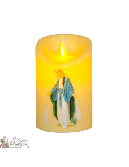 Candela a led con fiamma tremolante - Vergine Miracolosa