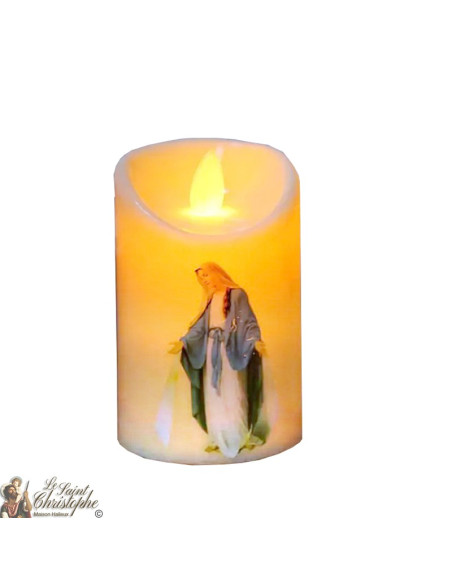 Candela a led con fiamma tremolante - Vergine Miracolosa