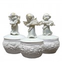 Scatole per caramelle in ceramica inglese con angeli musicanti - 3 pezzi