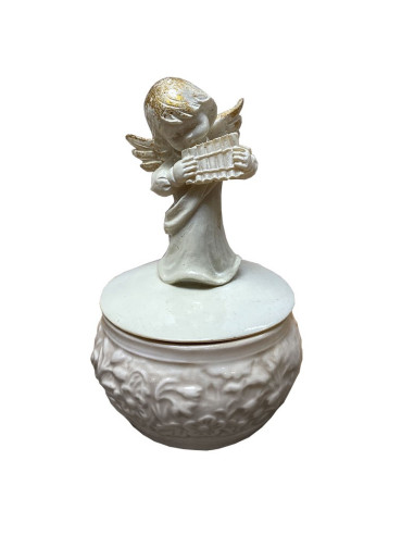 Scatole per caramelle in ceramica inglese con angeli musicanti - 3 pezzi