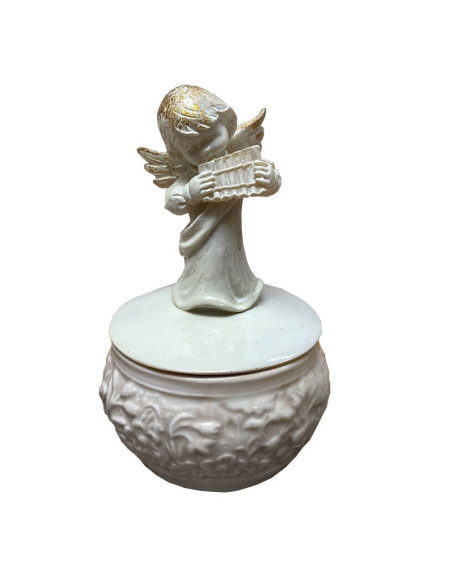 Scatole per caramelle in ceramica inglese con angeli musicanti - 3 pezzi