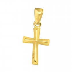 Cross pendant - 925 silver - gold plated 