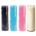 Glass candles colored in the mass - Pink, light blue, black, white