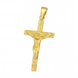 Kreuzanhänger mit Christus aus 925er Silber und vergoldet 